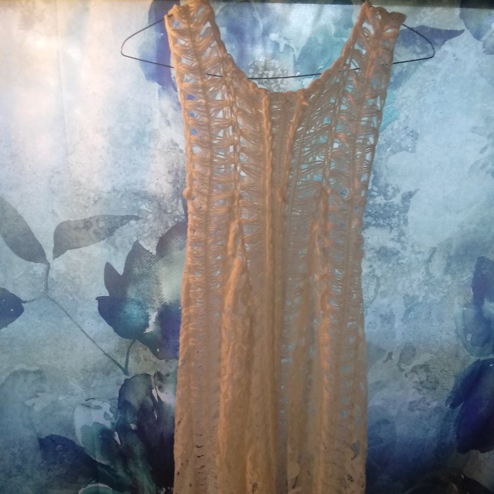 Knit and lace beach cover up